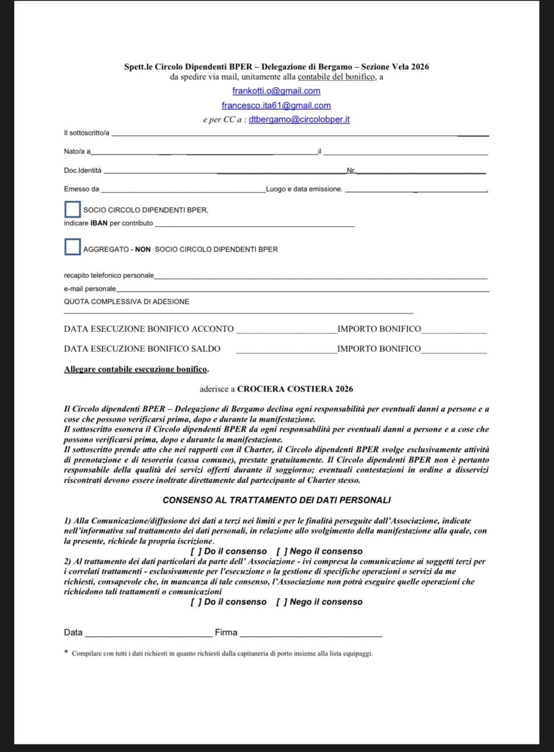 CROCIERA COSTIERA              AMALFITANA         CILENTO                        2026