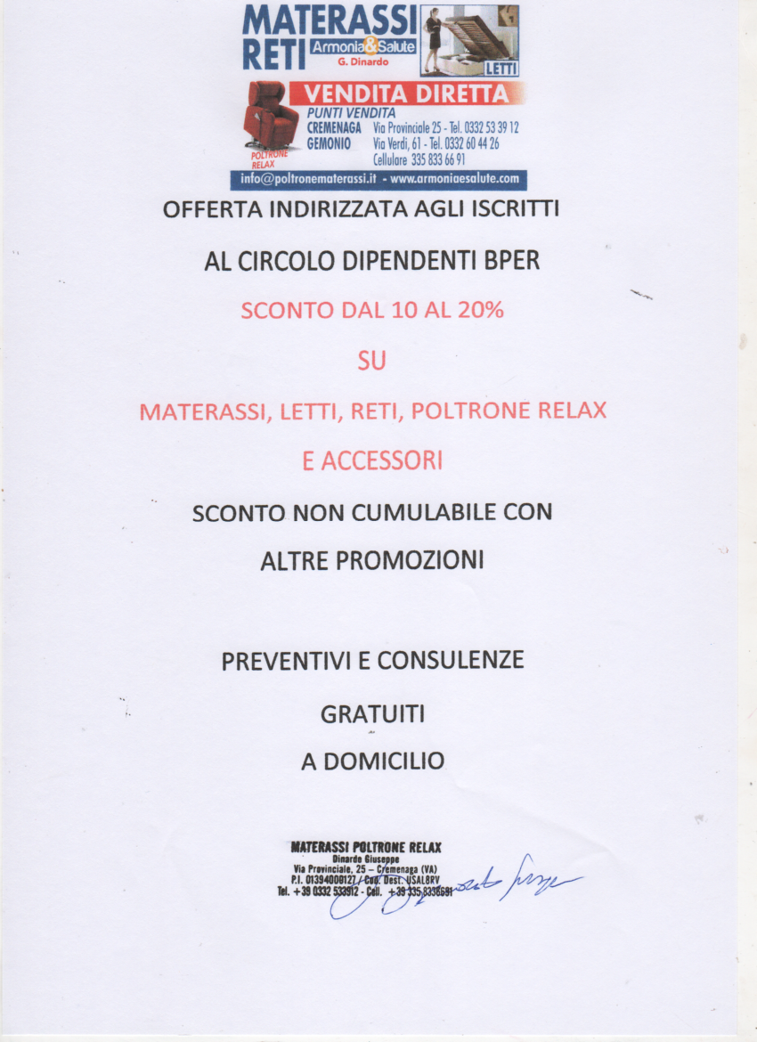 MATERASSI RETI – ARMONIA & SALUTE