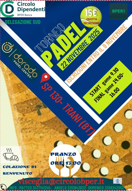 Bper Padel Cup 22 Novembre 2025 – Trani